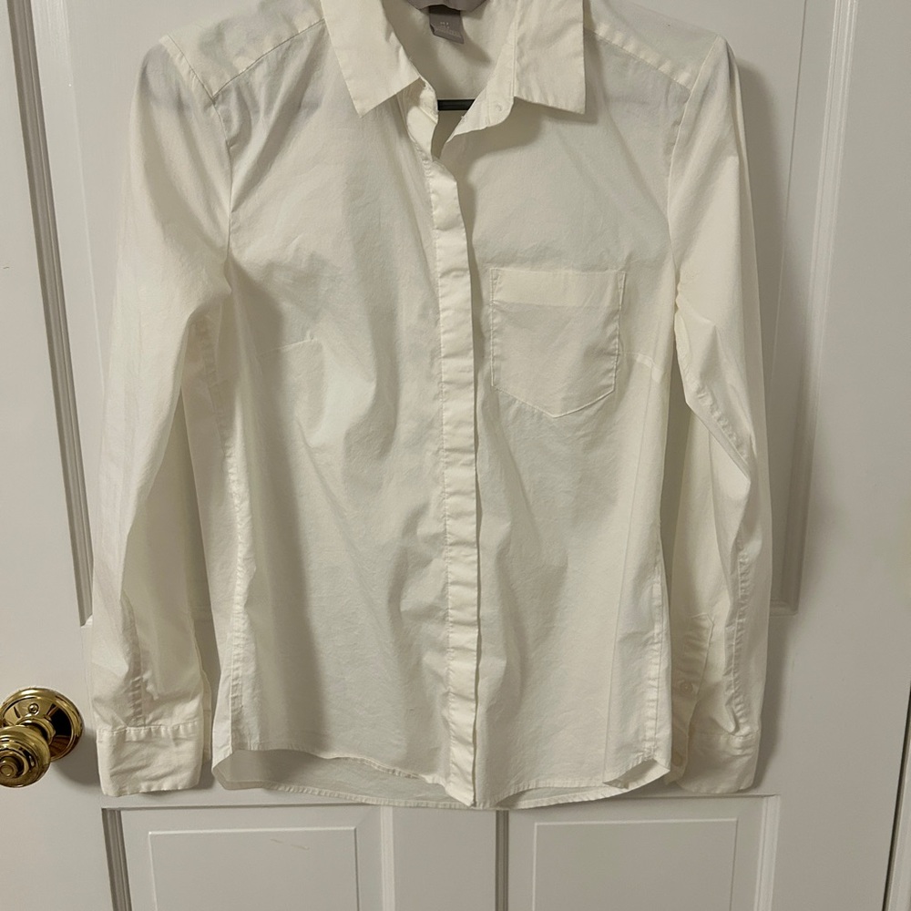 Classic White Button-Up Shirt